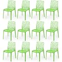 Goyal steel &amp; furniture Plastic Web Chair Outdoor Without Arm Chair (Jali) Gloss Finish Standard Chair for Home Reception Study Office Plastic Chair (12, Green, Standard)