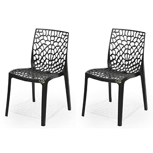 goyal steel amp furniture plastic web chair outdoor without arm chair jali gloss finish standard chair for home reception study office plastic chair 2 black standard