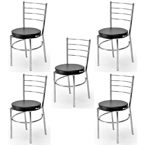 goyal steel amp furniture steel dining chair with cushion comfortable multi-purpose chair heavy duty for caf study hostel restaurant 8 black standard