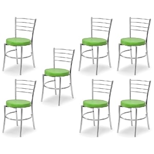 goyal steel amp furniture steel dining chair with cushion comfortable multi-purpose chair heavy duty for caf study hostel restaurant home office 7 green standard