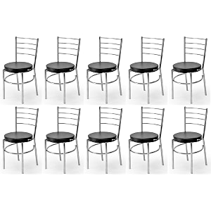 goyal steel amp furniture steel dining chair with cushion comfortable multi-purpose chair heavy duty for caf study hostel restaurant home office 10 black standard