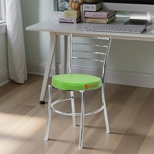 goyal steel amp furniture steel dining chair with cushion comfortable multi-purpose chair heavy duty for caf study hostel restaurant home office 1 green standard