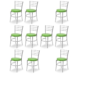 goyal steel amp furniture steel dining chair with cushion comfortable multi-purpose chair heavy duty for caf study hostel restaurant home office 10 green standard
