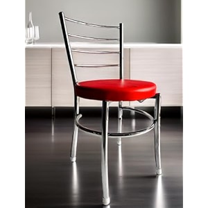 goyal steel amp furniture steel dining chair with cushion comfortable multi-purpose chair heavy duty for caf study hostel restaurant home office 1 red standard