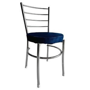 goyal steel amp furniture steel dining chair with cushion comfortable multi-purpose chair heavy duty for caf study hostel restaurant home office 1 blue standard