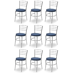 goyal steel amp furniture steel dining chair with cushion comfortable multi-purpose chair heavy duty for caf study hostel restaurant 1 blue standard