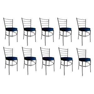 goyal steel amp furniture steel dining chair with cushion comfortable multi-purpose chair heavy duty for caf study hostel restaurant home office 10 blue standard