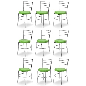 goyal steel amp furniture steel dining chair with cushion comfortable multi-purpose chair heavy duty for caf study hostel restaurant home office 9 green standard