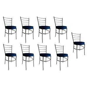 goyal steel amp furniture steel dining chair with cushion comfortable multi-purpose chair heavy duty for caf study hostel restaurant home office 9 blue standard
