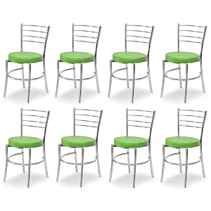 goyal steel amp furniture steel dining chair with cushion comfortable multi-purpose chair heavy duty for caf study hostel restaurant home office 8 green standard