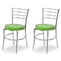 Goyal steel &amp; furniture Steel Dining Chair with Cushion Comfortable Multi-Purpose Chair Heavy Duty for Café, Study, Hostel, Restaurant, Home, Office (2, Green, Standard)