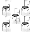 Goyal steel &amp; furniture Steel Dining Chair with Cushion Comfortable Multi-Purpose Chair Heavy Duty for Café, Study, Hostel, Restaurant (8, Black, Standard)