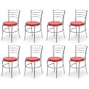 Goyal steel &amp; furniture Steel Dining Chair with Cushion Comfortable Multi-Purpose Chair Heavy Duty for Café, Study, Hostel, Restaurant, Home, Office (8, Red, Standard)