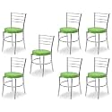 Goyal steel &amp; furniture Steel Dining Chair with Cushion Comfortable Multi-Purpose Chair Heavy Duty for Café, Study, Hostel, Restaurant, Home, Office (7, Green, Standard)