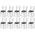 Goyal steel &amp; furniture Steel Dining Chair with Cushion Comfortable Multi-Purpose Chair Heavy Duty for Café, Study, Hostel, Restaurant, Home, Office (10, Black, Standard)