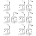 Goyal steel &amp; furniture Steel Dining Chair with Cushion Comfortable Multi-Purpose Chair Heavy Duty for Café, Study, Hostel, Restaurant, Home, Office (10, Grey, Standard)