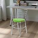 Goyal steel &amp; furniture Steel Dining Chair with Cushion Comfortable Multi-Purpose Chair Heavy Duty for Café, Study, Hostel, Restaurant, Home, Office (1, Green, Standard)