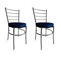 Goyal steel &amp; furniture Steel Dining Chair with Cushion Comfortable Multi-Purpose Chair Heavy Duty for Café, Study, Hostel, Restaurant, Home, Office (2, Blue, Standard)