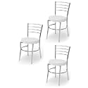 Goyal steel &amp; furniture Steel Dining Chair with Cushion Comfortable Multi-Purpose Chair Heavy Duty for Café, Study, Hostel, Restaurant, Home, Office (3, Grey, Standard)