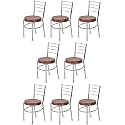 Goyal steel &amp; furniture Steel Dining Chair with Cushion Comfortable Multi-Purpose Chair Heavy Duty for Café, Study, Hostel, Restaurant, Home, Office (8, Brown, Standard)