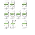 Goyal steel &amp; furniture Steel Dining Chair with Cushion Comfortable Multi-Purpose Chair Heavy Duty for Café, Study, Hostel, Restaurant, Home, Office (10, Green, Standard)
