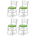 Goyal steel &amp; furniture Steel Dining Chair with Cushion Comfortable Multi-Purpose Chair Heavy Duty for Café, Study, Hostel, Restaurant, Home, Office (4, Green, Standard)