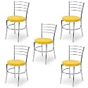 Goyal steel &amp; furniture Steel Dining Chair with Cushion Comfortable Multi-Purpose Chair Heavy Duty for Café, Study, Hostel, Restaurant (5, Yellow, Standard)