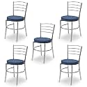 Goyal steel &amp; furniture Steel Dining Chair with Cushion Comfortable Multi-Purpose Chair Heavy Duty for Café, Study, Hostel, Restaurant (5, Blue, Standard)