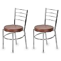 Goyal steel &amp; furniture Steel Dining Chair with Cushion Comfortable Multi-Purpose Chair Heavy Duty for Café, Study, Hostel, Restaurant, Home, Office (2, Brown, Standard)