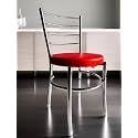 Goyal steel &amp; furniture Steel Dining Chair with Cushion Comfortable Multi-Purpose Chair Heavy Duty for Café, Study, Hostel, Restaurant, Home, Office (1, Red, Standard)