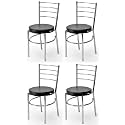 Goyal steel &amp; furniture Steel Dining Chair with Cushion Comfortable Multi-Purpose Chair Heavy Duty for Café, Study, Hostel, Restaurant, Home, Office (4, Black, Standard)