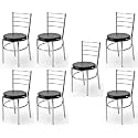 Goyal steel &amp; furniture Steel Dining Chair with Cushion Comfortable Multi-Purpose Chair Heavy Duty for Café, Study, Hostel, Restaurant, Home, Office (7, Black, Standard)