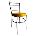 Goyal steel &amp; furniture Steel Dining Chair with Cushion Comfortable Multi-Purpose Chair Heavy Duty for Café, Study, Hostel, Restaurant, Home, Office (1, Yellow, Standard)