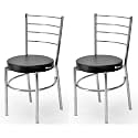 Goyal steel &amp; furniture Steel Dining Chair with Cushion Comfortable Multi-Purpose Chair Heavy Duty for Café, Study, Hostel, Restaurant, Home, Office (2, Black, Standard)