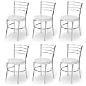 Goyal steel &amp; furniture Steel Dining Chair with Cushion Comfortable Multi-Purpose Chair Heavy Duty for Café, Study, Hostel, Restaurant, Home, Office (6, Grey, Standard)