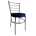 Goyal steel &amp; furniture Steel Dining Chair with Cushion Comfortable Multi-Purpose Chair Heavy Duty for Café, Study, Hostel, Restaurant, Home, Office (1, Blue, Standard)