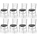 Goyal steel &amp; furniture Steel Dining Chair with Cushion Comfortable Multi-Purpose Chair Heavy Duty for Café, Study, Hostel, Restaurant (8, Black, Standard)