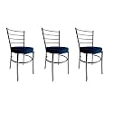 Goyal steel &amp; furniture Steel Dining Chair with Cushion Comfortable Multi-Purpose Chair Heavy Duty for Café, Study, Hostel, Restaurant, Home, Office (3, Blue, Standard)