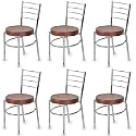 Goyal steel &amp; furniture Steel Dining Chair with Cushion Comfortable Multi-Purpose Chair Heavy Duty for Café, Study, Hostel, Restaurant (6, Brown, Standard)