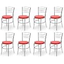 Goyal steel &amp; furniture Steel Dining Chair with Cushion Comfortable Multi-Purpose Chair Heavy Duty for Café, Study, Hostel, Restaurant (8, Red, Standard)