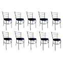 Goyal steel &amp; furniture Steel Dining Chair with Cushion Comfortable Multi-Purpose Chair Heavy Duty for Café, Study, Hostel, Restaurant, Home, Office (10, Blue, Standard)