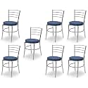 Goyal steel &amp; furniture Steel Dining Chair with Cushion Comfortable Multi-Purpose Chair Heavy Duty for Café, Study, Hostel, Restaurant (7, Blue, Standard)