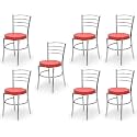 Goyal steel &amp; furniture Steel Dining Chair with Cushion Comfortable Multi-Purpose Chair Heavy Duty for Café, Study, Hostel, Restaurant (6, Red, Standard)