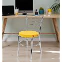 Goyal steel &amp; furniture Steel Dining Chair with Cushion Comfortable Multi-Purpose Chair Heavy Duty for Café, Study, Hostel, Restaurant (2, Yellow, Standard)