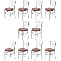 Goyal steel &amp; furniture Steel Dining Chair with Cushion Comfortable Multi-Purpose Chair Heavy Duty for Café, Study, Hostel, Restaurant, Home, Office (10, Brown, Standard)
