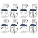 Goyal steel &amp; furniture Steel Dining Chair with Cushion Comfortable Multi-Purpose Chair Heavy Duty for Café, Study, Hostel, Restaurant (8, Blue, Standard)