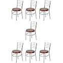 Goyal steel &amp; furniture Steel Dining Chair with Cushion Comfortable Multi-Purpose Chair Heavy Duty for Café, Study, Hostel, Restaurant (7, Brown, Standard)