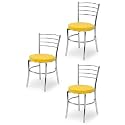 Goyal steel &amp; furniture Steel Dining Chair with Cushion Comfortable Multi-Purpose Chair Heavy Duty for Café, Study, Hostel, Restaurant (2, Yellow, Standard)