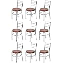Goyal steel &amp; furniture Steel Dining Chair with Cushion Comfortable Multi-Purpose Chair Heavy Duty for Café, Study, Hostel, Restaurant, Home, Office (9, Brown, Standard)