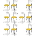 Goyal steel &amp; furniture Steel Dining Chair with Cushion Comfortable Multi-Purpose Chair Heavy Duty for Café, Study, Hostel, Restaurant, Home, Office (10, Yellow, Standard)